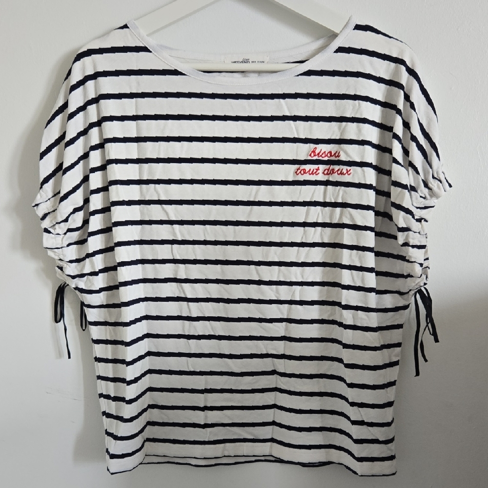 Striped Black and White Women's Top